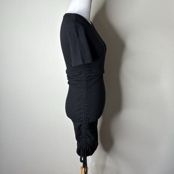 Zara Black Ruched Sides Mini Dress - Picture 6 of 7